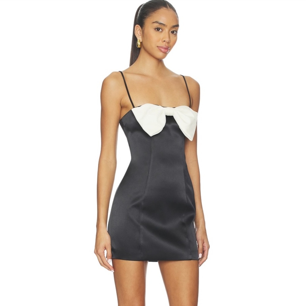 MAJORELLE × Christina Elezaj Poema Mini Dress in Black & White - Picture 2 of 8